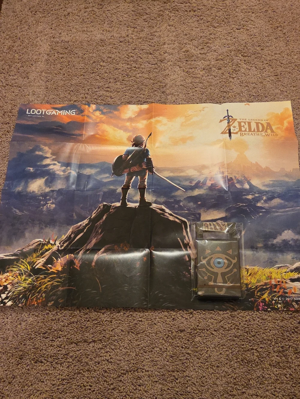 : Breath of the Wild Poster and Sheikah Slate Card Sleeves - Multi-Color